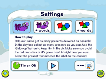 Santas sleighdash settings