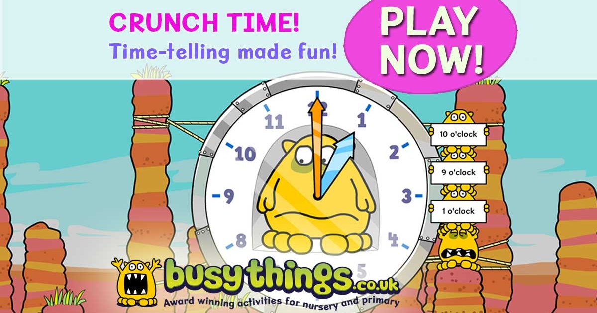 Learn to tell time Play our NEW game Crunch Time! Busy Things Blog