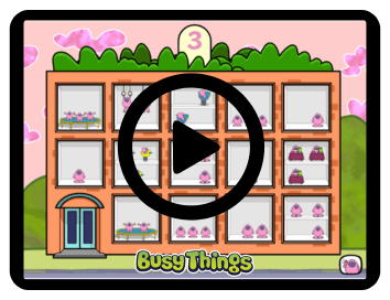 play a subitising game on Busy Things