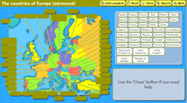 European geography activity screenshot