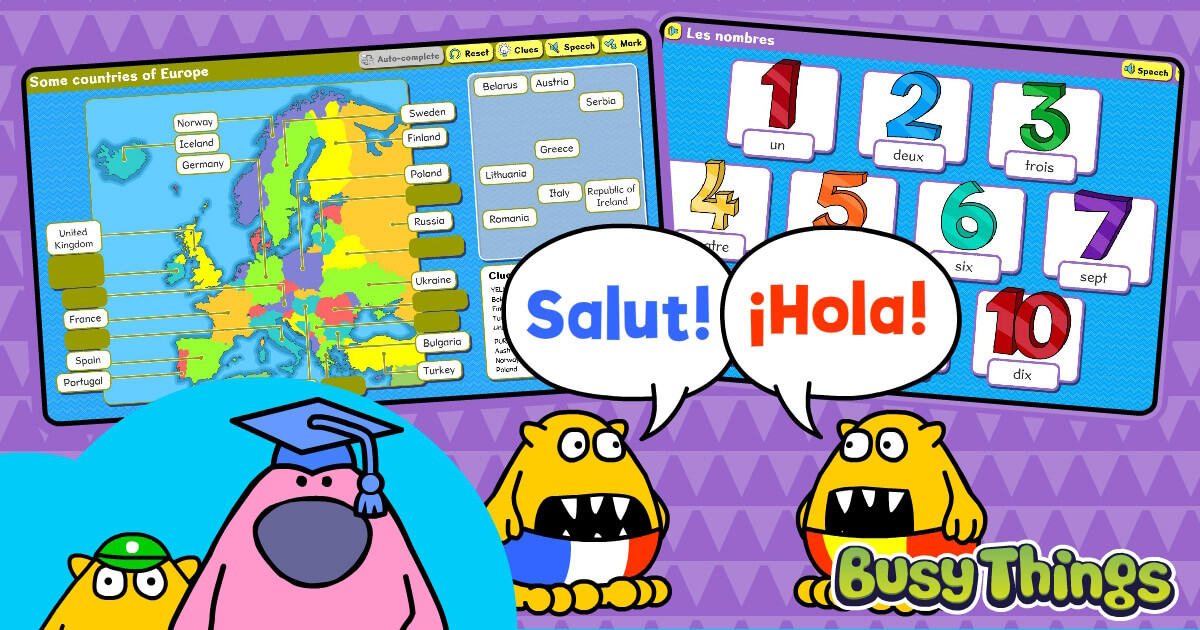 European Day of Languages blog image showing geography and language activities