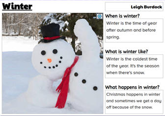 Write about winter activity screenshot