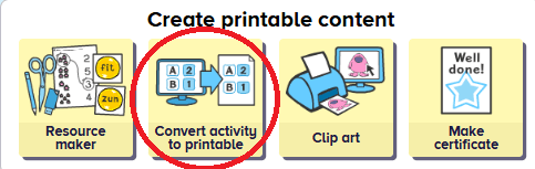 Convert activity to printable button