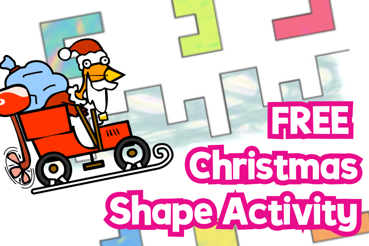 FREE Christmas-Themed Shape Activity: Santa Crossing!