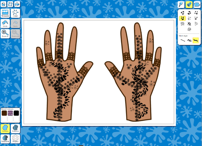 Henna tattoos activity screenshot