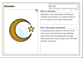 Write about Ramadan activity screenshot