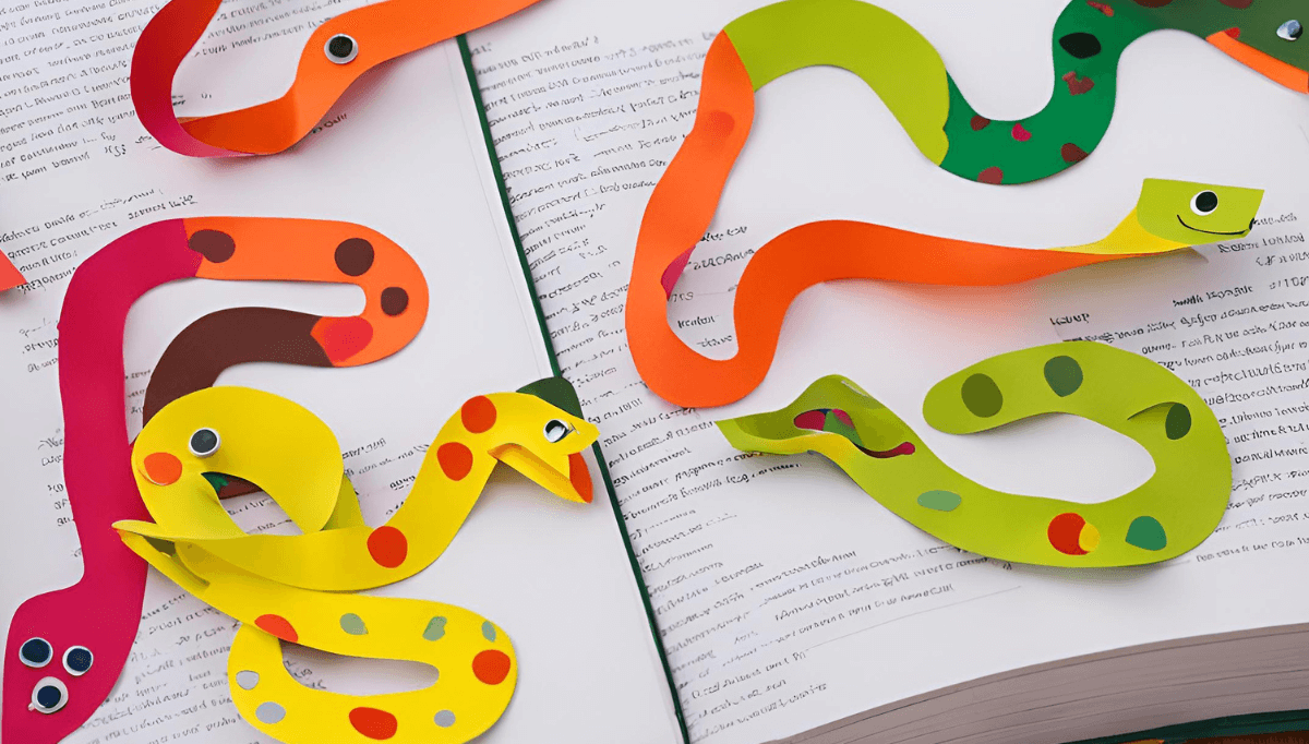 Chinese New Year activity idea for kids - Snake bookmark