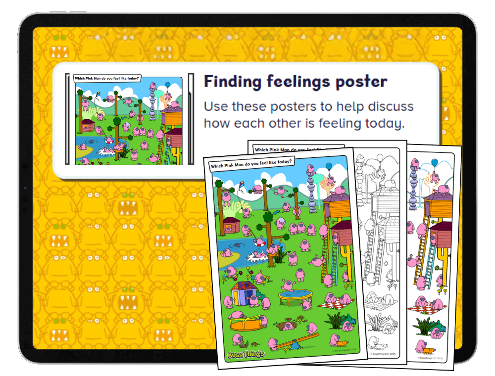 Busy Things finding feelings poster