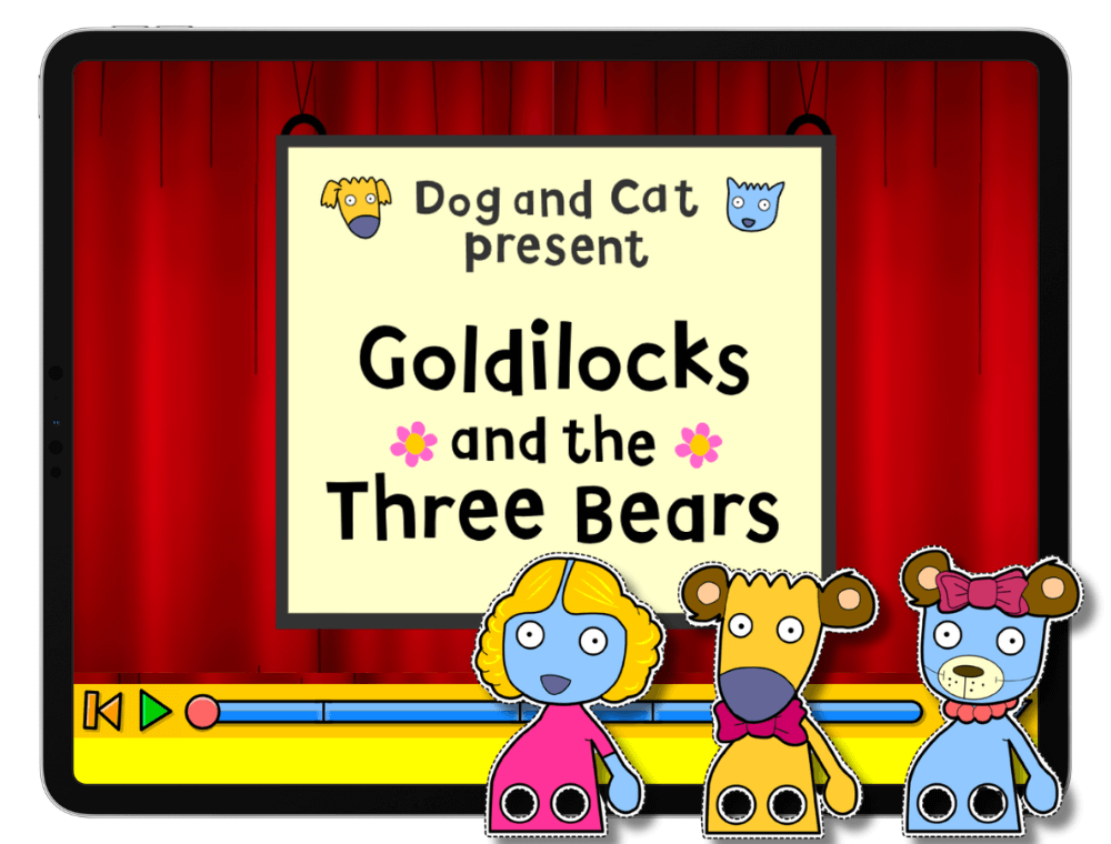 Act out the story with Goldilocks and the three bears puppets