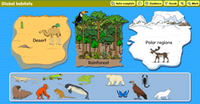 Global habitats science activity screenshot