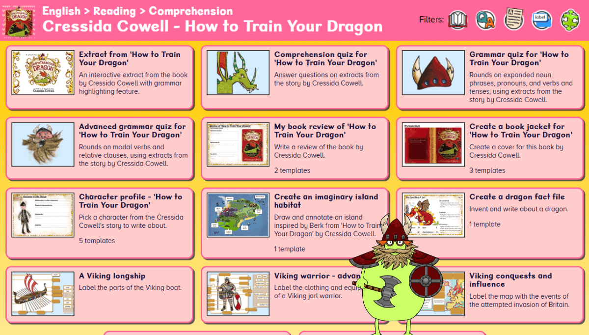 How to train your dragon activities on Busy Things