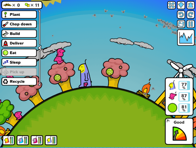 Screenshot from Tree World, Busy Things' climate change simulator