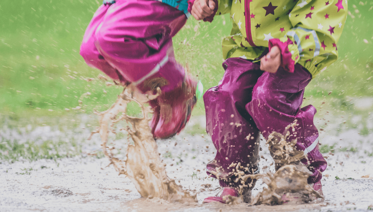 Spring Science; Children puddle jumping experiment