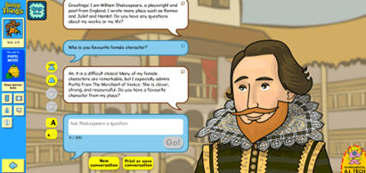 Interview Shakespeare activity screenshot