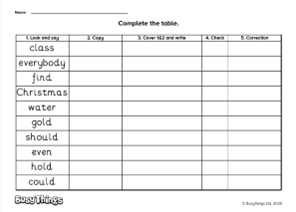 Look say cover check customisable litearcy worksheet